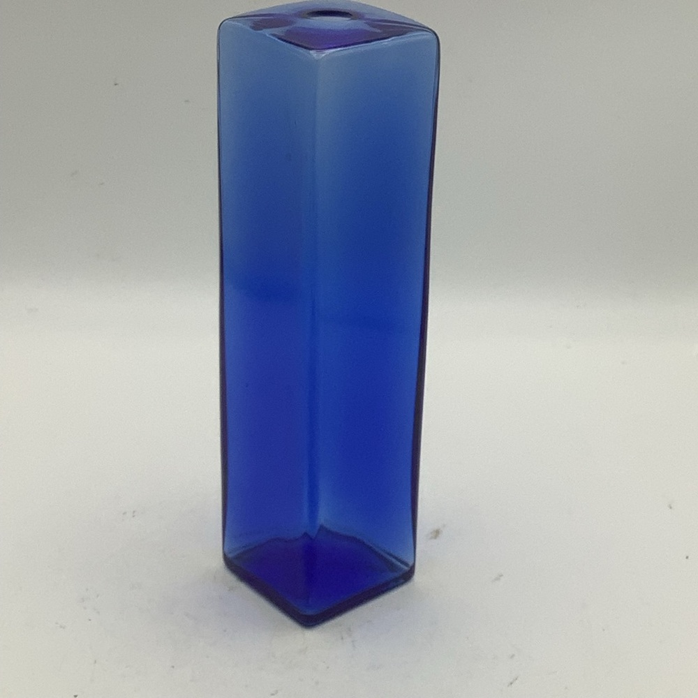 Cobalt Blue Glass Square Shaped Vase